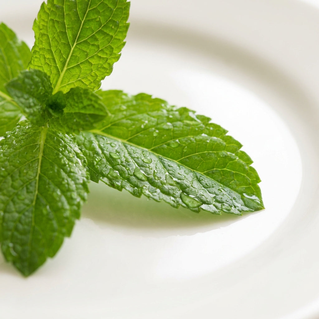 Macro close-up of peppermint oil