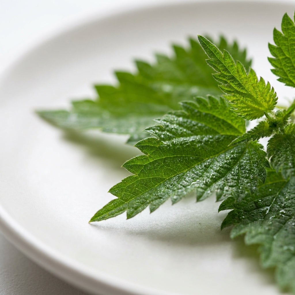 Macro close-up of nettle leaf extract