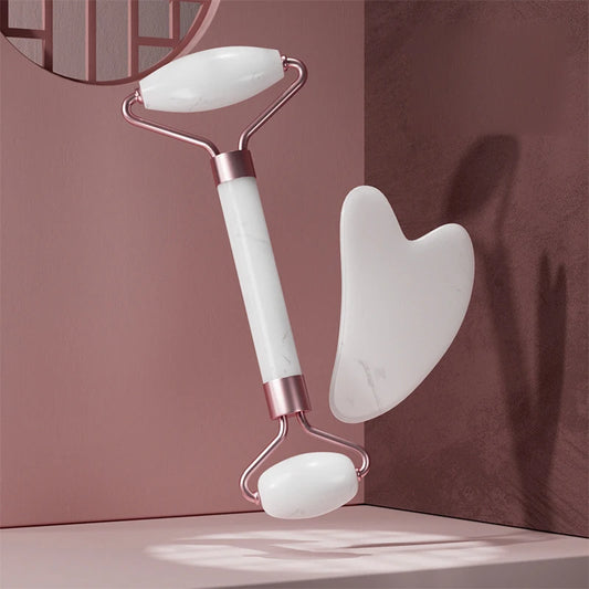 Kit de Masaje Facial Cervora Pro - Rodillo y Gua Sha