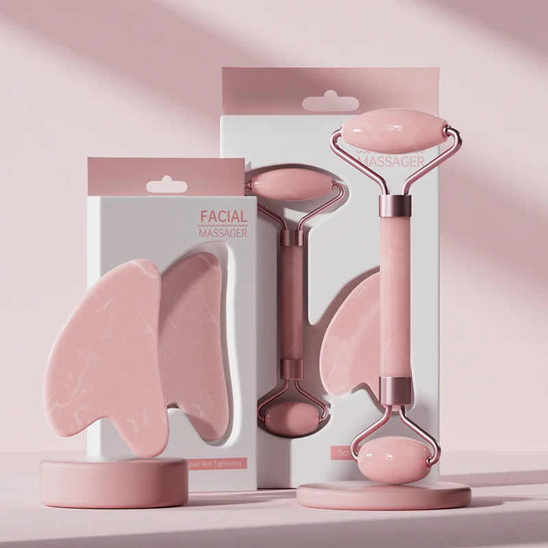 Kit de Masaje Facial Cervora Pro - Rodillo y Gua Sha