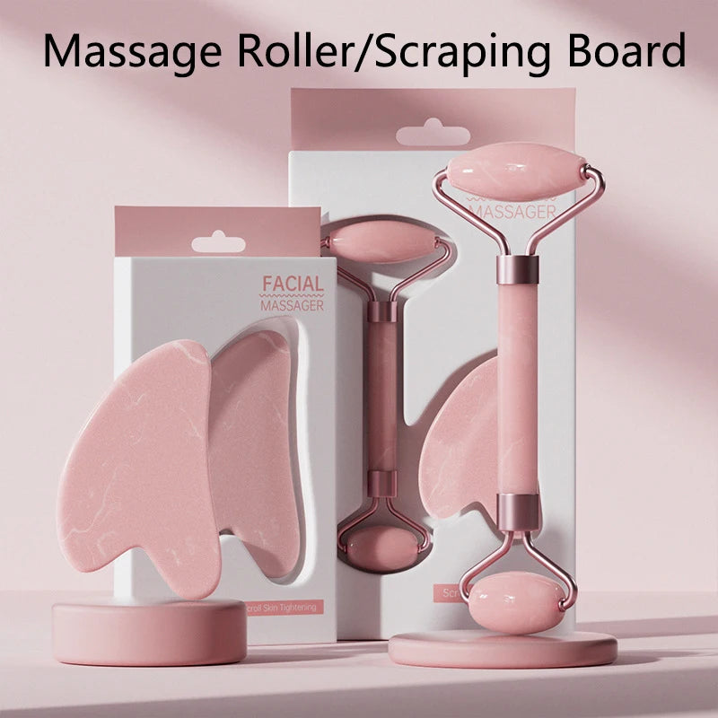 Kit de Masaje Facial Cervora Pro - Rodillo y Gua Sha