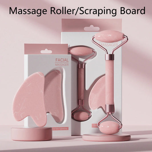 Kit de Masaje Facial Cervora Pro - Rodillo y Gua Sha