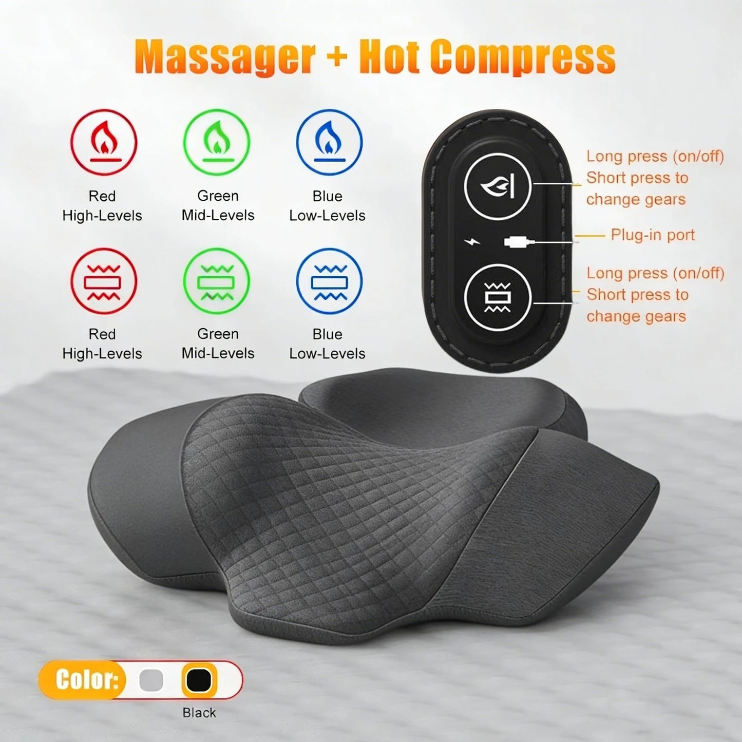 Almohada Cervical con Calor y Vibración - Relajación Cervical Cervora Pro